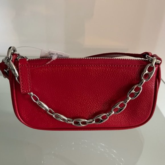 BY FAR Mini Rachel Red Gloss Grained Bag - Picture 9 of 13